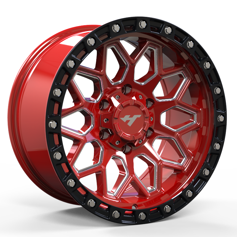 17X9.0 inch red & black wheel rim