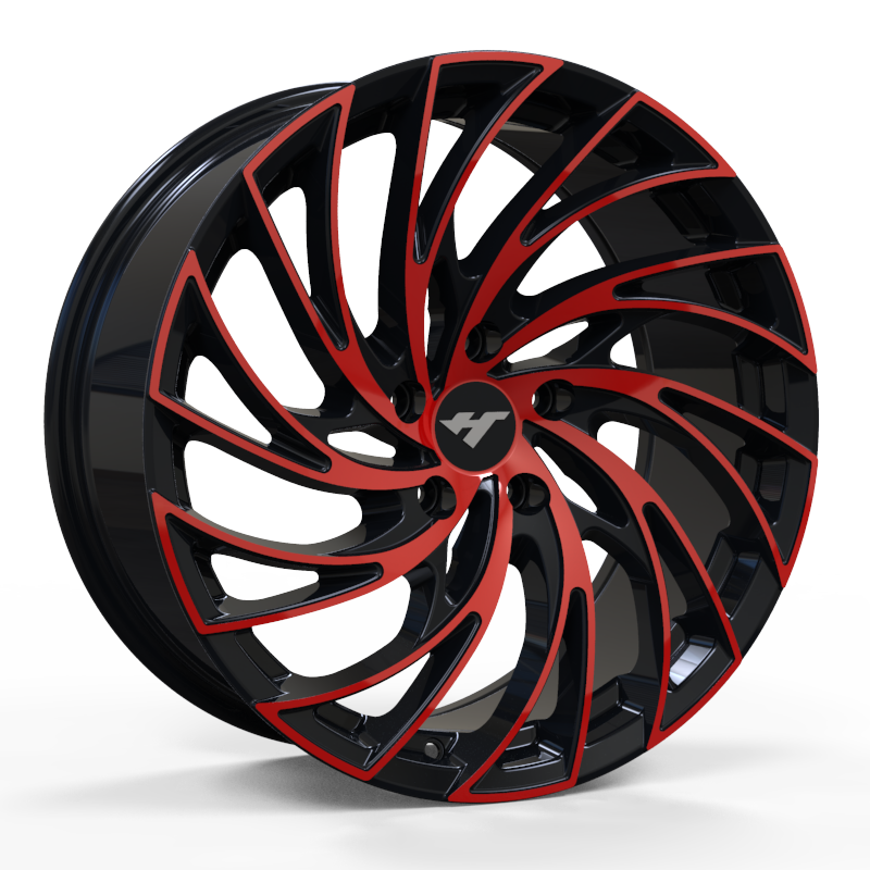 18X8.5 inch RED & BLACK wheel rim