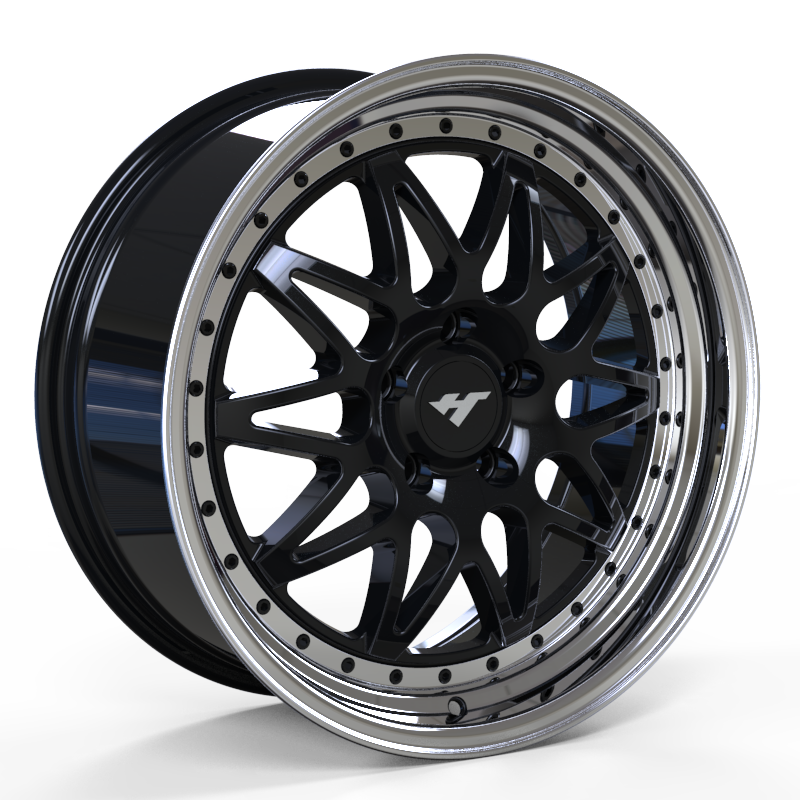 17X7.5 inch black machine lip wheel rim