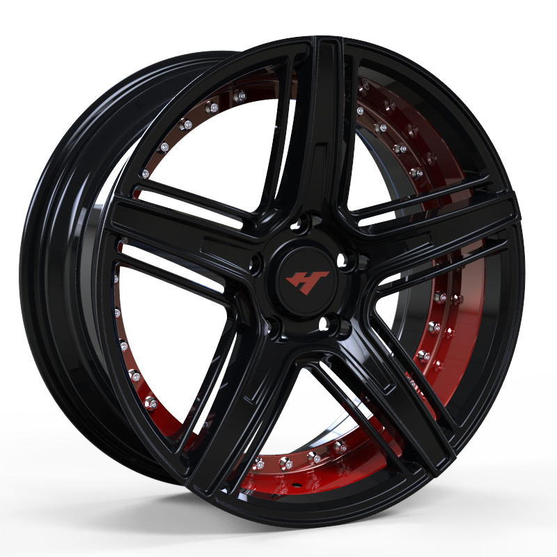 18X8.0 inch black & red undercut wheel rim