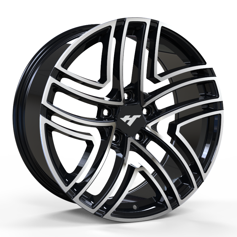 18X8.0 inch black machine face wheel rim