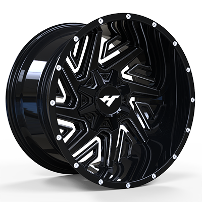 AS0026　20X10 inch　Black Machine Face wheel rim