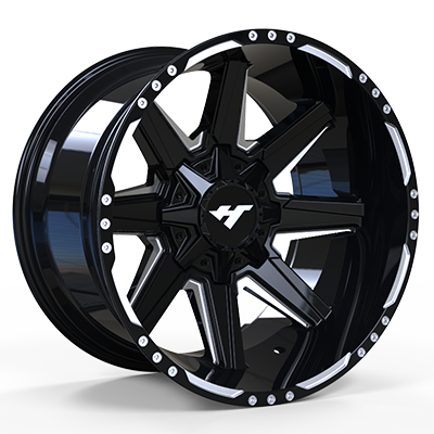 AS9992　20X10 inch　Black Machine Face/Milling Point wheel rim