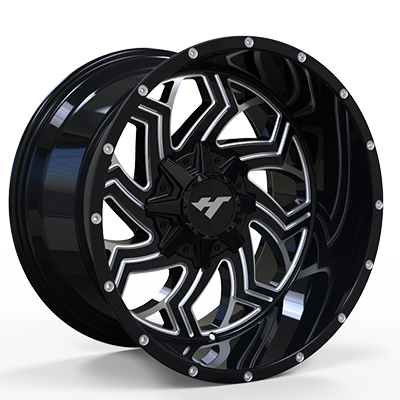 AS9996　20X10 inch　Black Machine Face/Milling Point wheel rim
